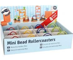 Small Foot 10682 Motorikschleifen im 4er-Set aus naturbelassene Holz, handliche Größe ideal für unterwegs, je fünf kunterbunte Kugeln können verschoben Mitbringsel