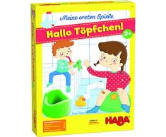 HABA 305485 - Meine ersten Spiele – Hallo Töpfchen! – kooperatives Würfelspiel für 1-4 Spieler ab 2 Jahren, 3D-Spielkulisse mit 2 Motiven für Jungs und Mädchen