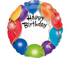 amscan 15791 01 Happy Birthday Personalisierbar Folienballon, Mehrfarbig