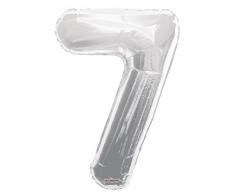 Kaleidoscop F19649-34 Folienballon Zahl 7 Silber