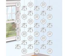 Amscan International 9902202 2 m Sparkling Silver Anniversary pristmatic String Dekoration Kit