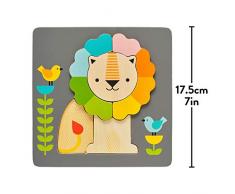 Petit Collage 8080 Holzpuzzle Löwe, Mehrfarbig