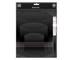 Ursus 42940000 - Tafelfolien Boxen-Set, matt schwarz, 4 Stück in 3 verschiedenen Formaten, inklusive Organza-Schleifenband und 2 Speckstein-Stiften