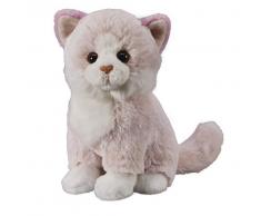 Bauer Spielwaren Deine Tiere mit Herz Katze: Sitzendes Kuscheltier aus Softem Plüsch, zum Spielen und Verschenken, Softer Plüsch, 18 cm, rosa (12501)