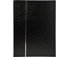Exacompta 26131E Einsteckalbum (für Briefmarken aus Halbleder, 16 Seiten, 16,5 x 22,5 cm) schwarz
