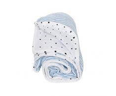 Motherhood Baumwoll-Musselin Babydecke, 2-lagig, 95x110cm, vorgewaschen, Palisaden blau