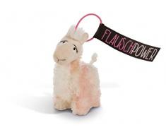 Nici 44391 Anhänger Lama Flokatina mit elastischer Schlaufe, 12cm, aus flauschigem Plüsch, beige
