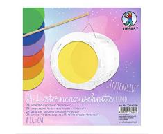 URSUS 2290099 Laternenzuschnitte Intensiv, 24 runde Zuschnitte aus Transparentpapier 115 g/qm, einseitig Bedruckt, zum Basteln von Laternen mit Einem Durchmesser von ca. 17,5 cm, bunt