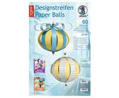 Ursus 23430099 - Designstreifen Paper Balls Emily, 60 Streifen und Zubehör für 8 Dekokugeln