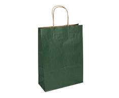 SPIRIT 403056 SB Geschenktüte, Standard 26x12x35cm, 10 STK, Dunkelgrün
