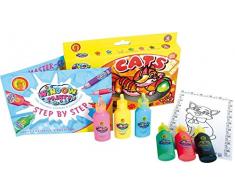 Orange Elephant 8457 Window Paints Cats, Fensterbilder