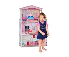 Hape International Woody_ Großes Puppenhaus mit Aufzug