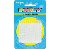 Unique Party Supplies Gestreift Geburtstagskerzen, 24 Stück