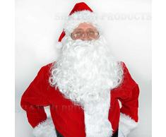 Shatchi Weihnachtsmann Fake Curly Weihnachtsmann Zubehör für Erwachsene, Weiß