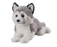 Deine Tiere mit Herz Bauer Spielwaren Husky liegend: Kleines Kuscheltier zum Kuscheln und Liebhaben, ideal als Geschenk, 18 cm, grau-weiß (12505)