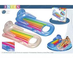 Intex 58802 - Luftmatratze Sessel Bräunung, Farbe Weiß, Hellblau, 160 x 85 cm