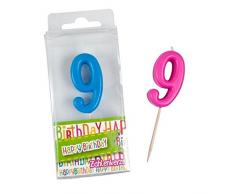 Trendhouse GmbH Geburtstagskerze Zahl 9 sort.