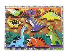 Melissa & Doug Holzpuzzle mit klobigen Teilen - Dinosaurier (7 Teile)