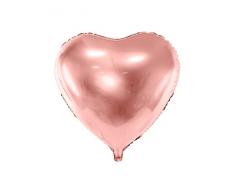 PartyDeco Folienballon Mylar Foil in Herzform Gold Rosegold Metall Ø 45 cm Farbe FB9M-019R