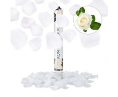 Relaxdays Party-Popper 40 cm, 6-8m Effekthöhe, Konfetti-Shooter, Konfetti-Kanone, Rosenblätter/Weiß