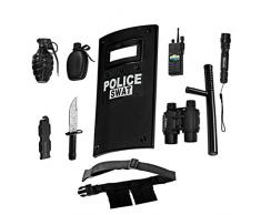 Ultimative All-In-One-Polizist Rollenspiel-Set für Kinder - enthält SWAT Shield, verstellbarer Gürtel, Taschenlampe und mehr, dauerhafte Kunststoffkonstruktion, Polizeikräfte Halloween Uniform Zubehör