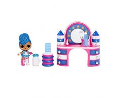 L.O.L. Surprise! 564942E7C Furniture - Puppenmöbel und Sammelfigur mit Zubehör Backstage mit Independent Queen, 10 Überraschungen