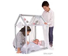 DECUEVAS Casita Bett, Holz, mit Zubehör, 83 x 55 x 65 cm, Mehrfarbig (54929)