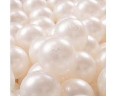 KiddyMoon 100 ∅ 7Cm Kinder Bälle Spielbälle Für Bällebad Baby Einfarbige Plastikbälle Made In EU, Perle