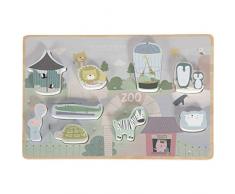 Little Dutch, 4444, Holz-Steckpuzzle, Zoo, für Kinder, Altersempfehlung: ab 1,5 Jahren, 200 mm