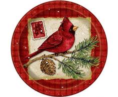 Cardinal Christmas Getränkeservietten Dessert-Teller mehrfarbig