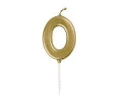 Unique Party 19950 Geburtstagskerze mit Zahl 0, goldfarben
