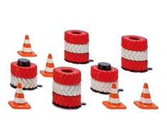 SIKU 6854, Zubehör Reifenstapel und Pylonen, Je 20 Stück, Rot/Weiß, Gummi/Kunststoff