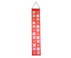 Riffelmacher 19579 Langer Adventskalender zum Befüllen, aus Filz 130 cm, Rot