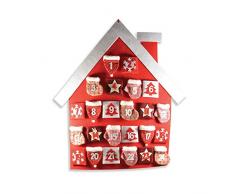 Riffelmacher 19546 Adventskalender im Hausdesign zum Befüllen, aus Filz 65 x 73 cm, Rot