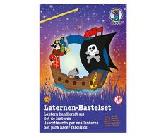 Ursus 18710002 - Laternen Bastelset Pirat, ohne ausschneiden, circa 21.8 x 21 x 10.3 cm, bunt