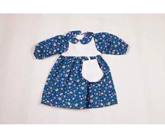 Puppenmode Sturm 2620-2 Kleid mit Tasche für Puppen, Blau
