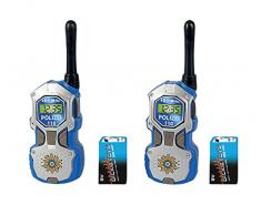 Dickie Spielzeug 201118181 - Walkie Talkie Polizei, Sprechfunkgerät mit 80 m Reichweite, 17 cm, blau/silber