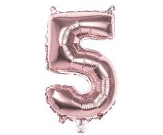Boland 21995 Folienballon Zahl 5 Rose Gold 36 cm