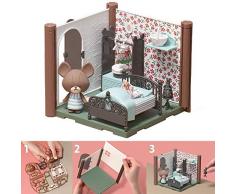 Bandai - Haco Room - Set für Jackies Zimmer - 55 Teile zum Zusammenbauen - Puppe Jackie, Zimmer und zahlreiche Accessoires - Mini-Spielwelt - Bauspielset - 35451