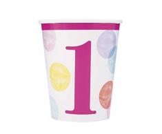 Unique Party 73286 Papierbecher, rose