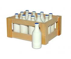small foot 7062 Milchflaschen aus Holz, in einer nostalgischen Holzkiste zum ausliefern, 12-er Set, ab 3 Jahren