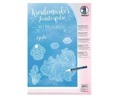 Fensterfolie mit Vorlagebögen Girls, zum Bemalen mit Kreidemarker geeignet, 10 Folien ca. 23 x 33 cm und 9 Vorlagebögen mit verschiedenen Mädchen Motiven