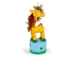 Small Foot 11134 Drückfigur Giraffe aus Holz, FSC 100%-Zertifiziert, Mitgebsel Spielzeug, Mehrfarbig