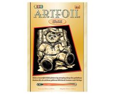 MAMMUT 8261016 - Artfoil, Kratzbild, Tiermotiv, Teddybär, gold, Komplettset mit Kratzbild, Kratzmesser und Anleitung, Scraper, Scratch, glänzend, Kratzset für Kinder ab 8 Jahre