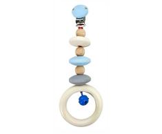 Hess 12816 - Holzspielzeug, Wagenhänger aus Holz, nature blau