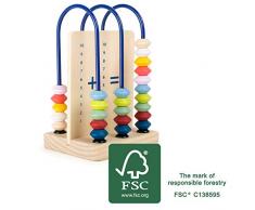 small foot 11165 Kleine Rechenschleife Educate aus Holz mit bunten Holzperlen, Rechenschieber Spielzeug, mehrfarbig