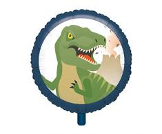 amscan 3925201 Folienballon Happy Dinosaurier, Blau, Grün, Weiß