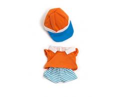 Miniland 31681 Puppenkleidung, orange, weiß, blau, 21cm