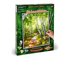 Schipper 609240801 - Malen nach Zahlen - Birkenwäldchen - Bilder malen für Erwachsene, inklusive Pinsel und Acrylfarben, 24 x 30 cm