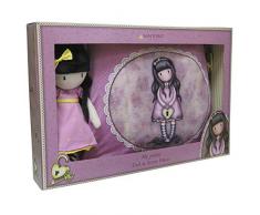 Gorjuss- CK-10M-G Geschenkset Puppe und Kissen The Secret, Mehrfarbig (CYP Brands